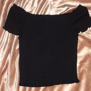black off shoulder shirt